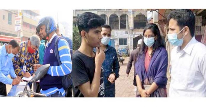 খুলনায় মাস্ক না পরায় একদিনে ২৭১ জনকে জরিমানা, আটক ১৫৫
