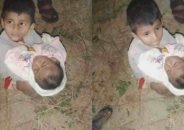 তীব্র শীতের রাতে রাস্তায় ফেলে গেছে বাবা-মা, ছোট ভাইকে আগলে রেখেছে ৪ বছরের বোন