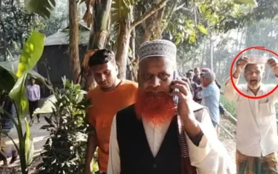 দলবেঁধে জামায়াত নেতার পেছনে ভোটাররা, বললেন— ‘আমাগোরে টেহা দিসে’
